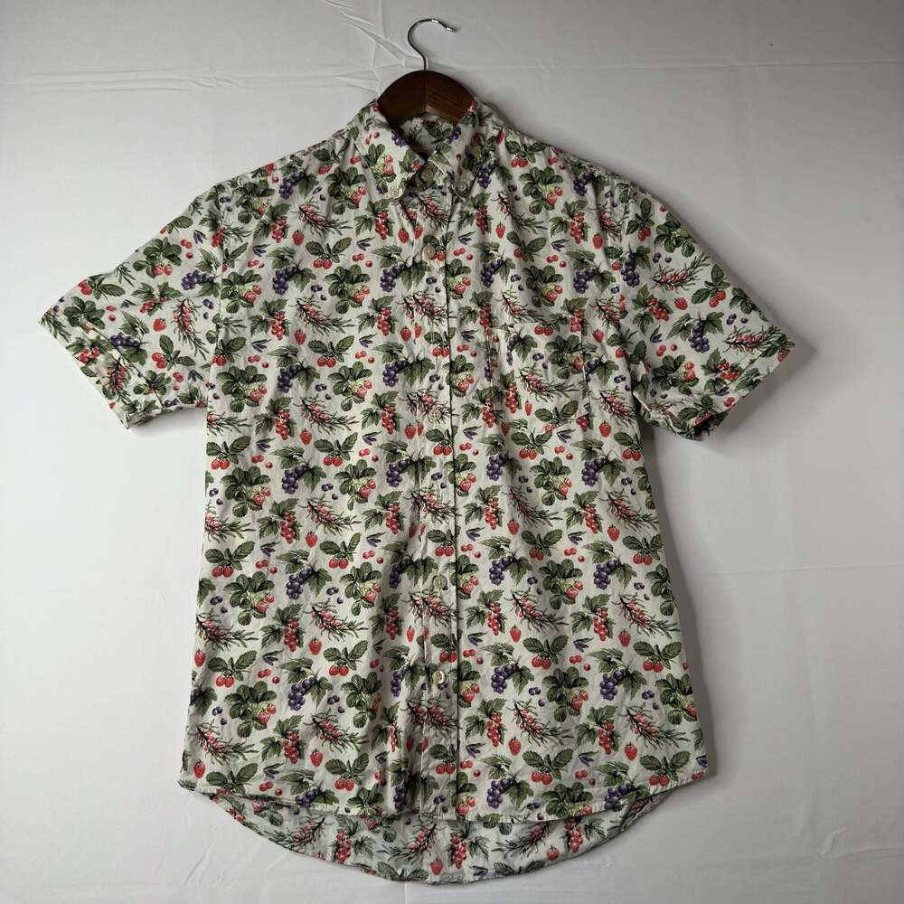 Kennington Ltd California Men's Short Sleeve Button-Down Fruit Botanical Print S